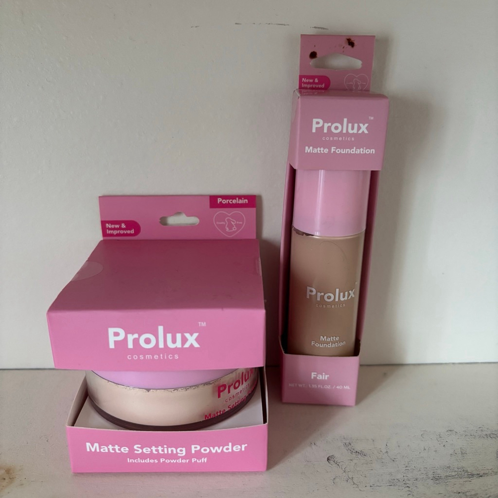 NIB Sealed Prolux Set of Liquid Foundation & Setting Powder | Fair Porcelain